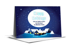 Midnight Blue Christmas Town Cards  7.875